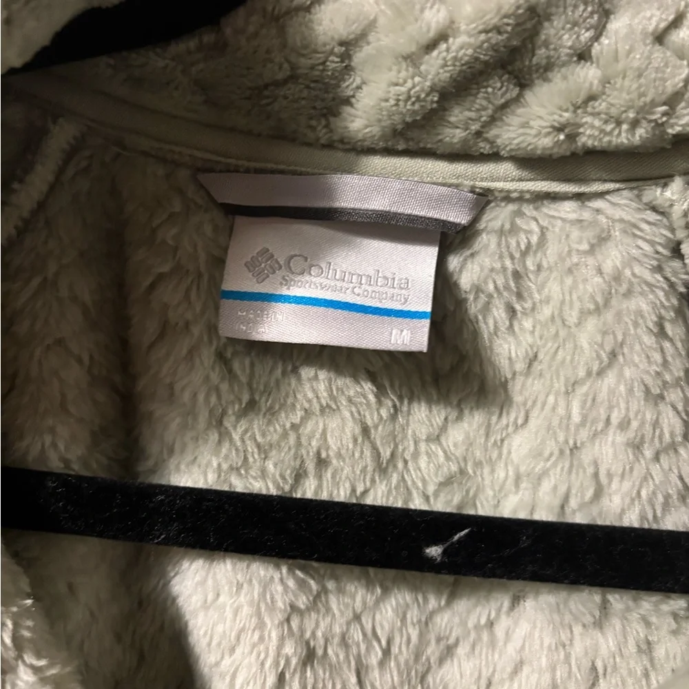 NWT Columbia Women’s M Sage Green Textured Fleece Quarter zip Jacket - Picture 3 of 5
